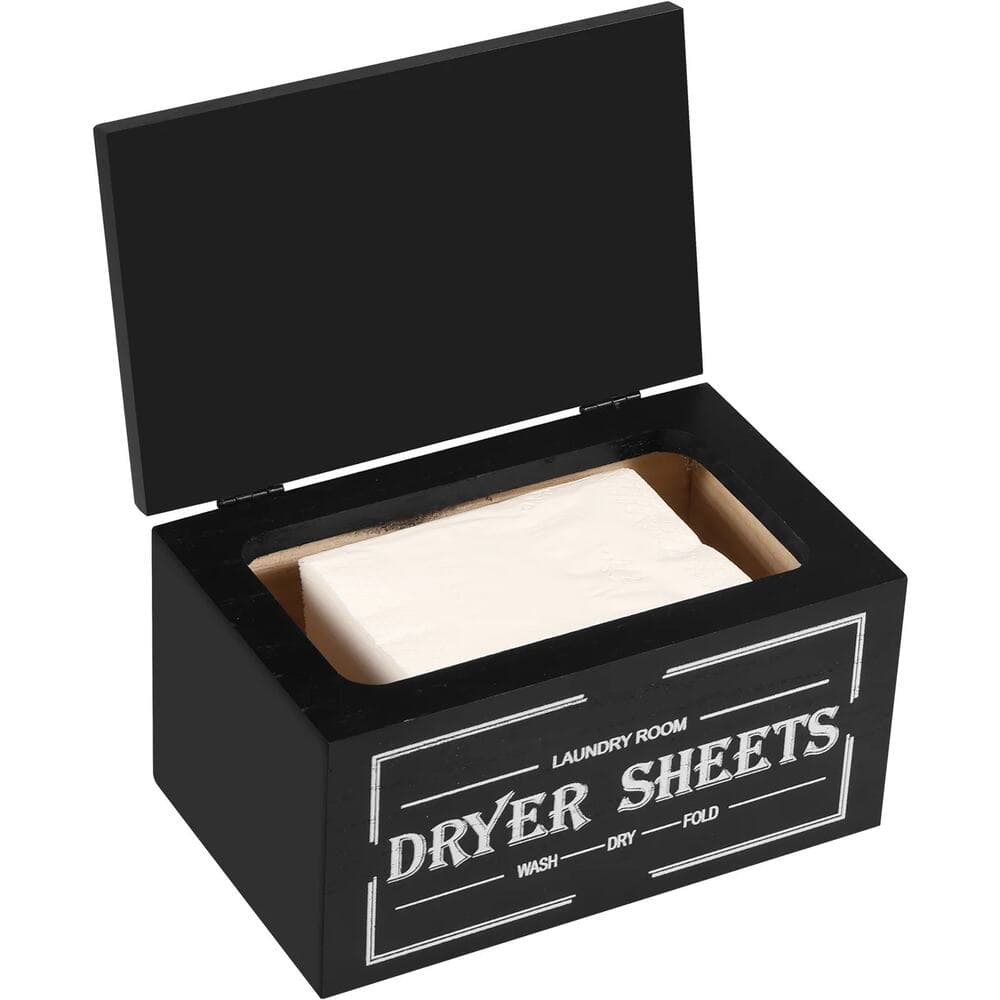 Wooden Dryer Sheet Holder With Lid Large Capacity Dustproof - Thumbnail 2