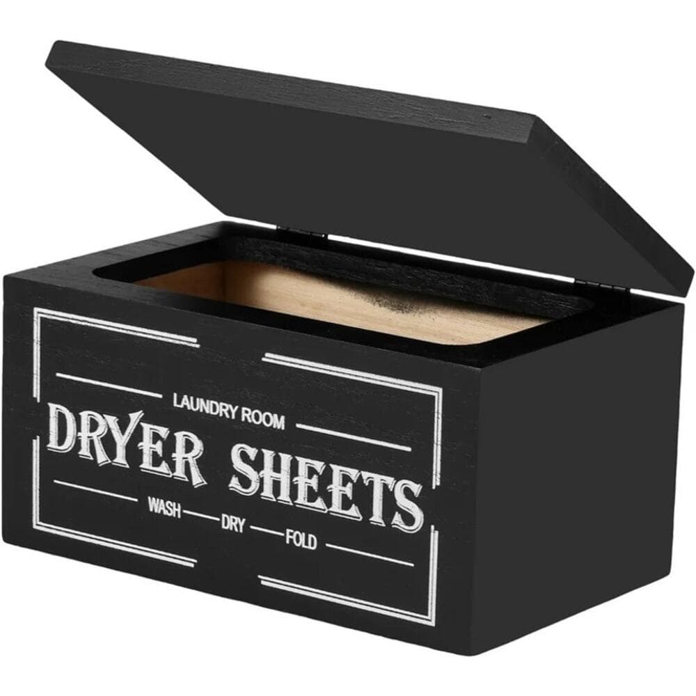 Wooden Dryer Sheet Holder With Lid Large Capacity Dustproof