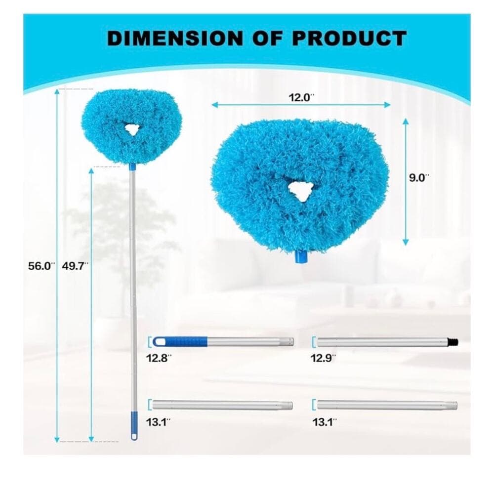 Ceiling Fan Cleaner Duster Reusable Microfiber Ceiling Fan Blade Cleaner Blue - Thumbnail 5