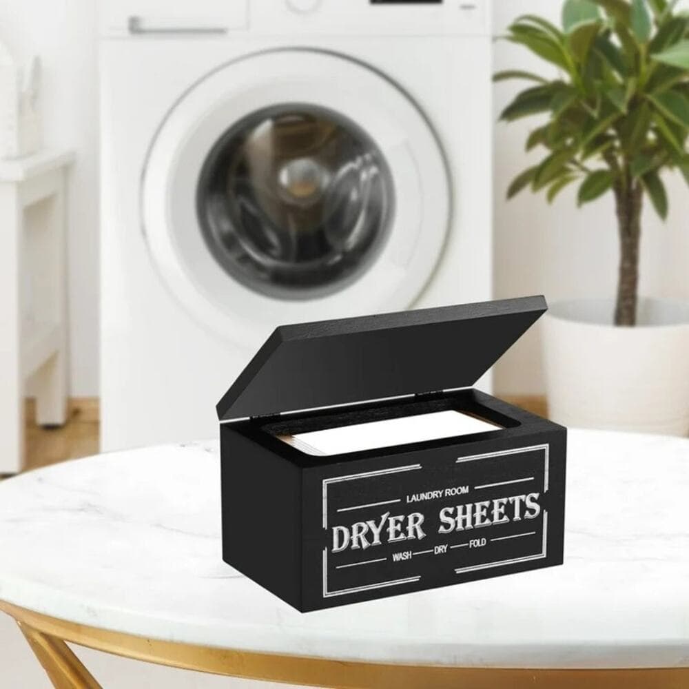 Wooden Dryer Sheet Holder With Lid Large Capacity Dustproof - Thumbnail 8