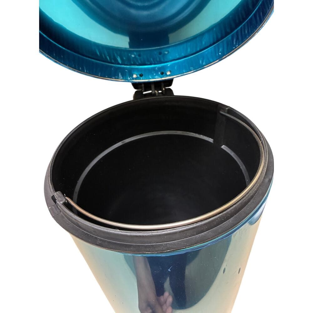 12 Litre Stainless Steel Step Bin Green - Thumbnail 2