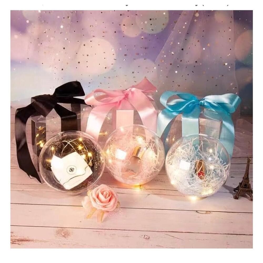 20 Clear Fillable Ornaments Balls- 60mm/2.36" Transparent Plastic - Thumbnail 4