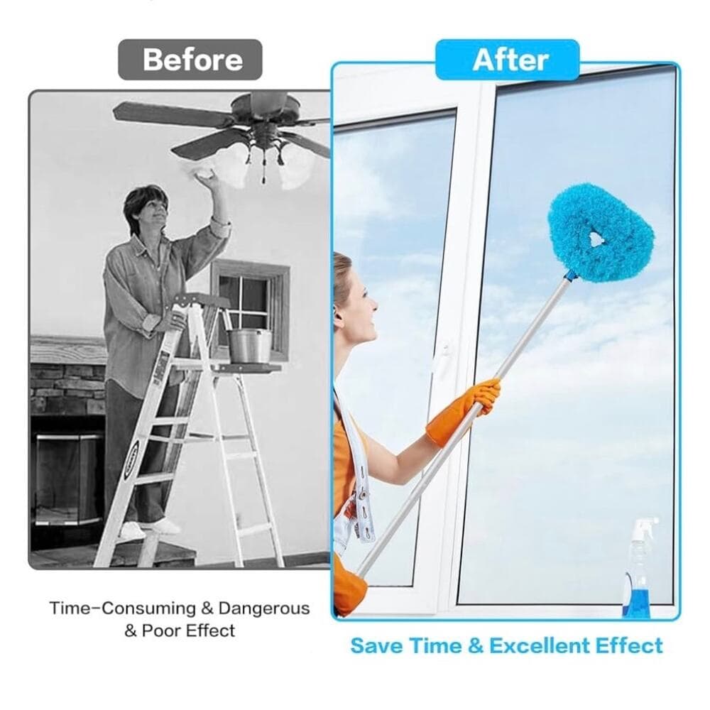 Ceiling Fan Cleaner Duster Reusable Microfiber Ceiling Fan Blade Cleaner Blue - Thumbnail 3