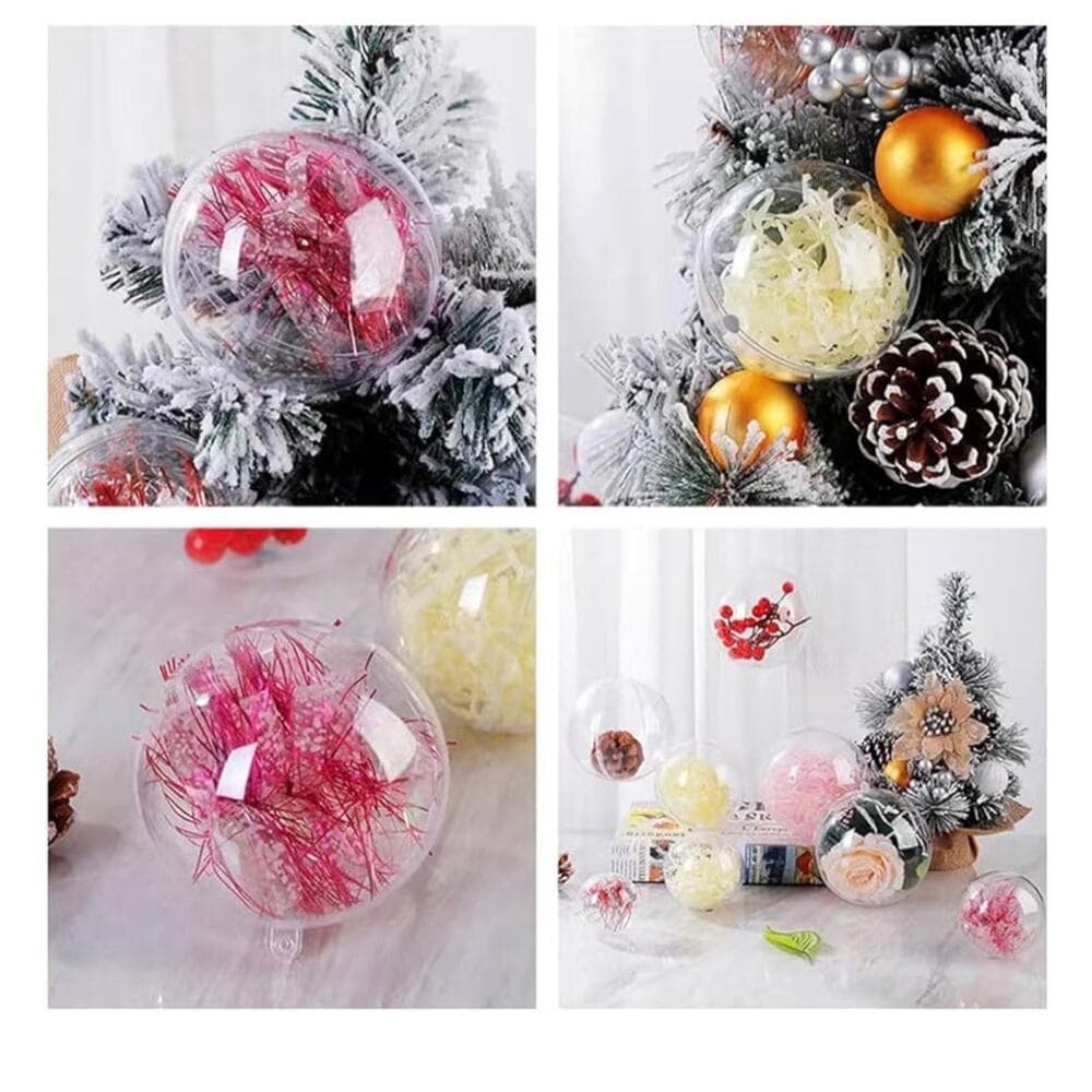 20 Clear Fillable Ornaments Balls- 60mm/2.36" Transparent Plastic