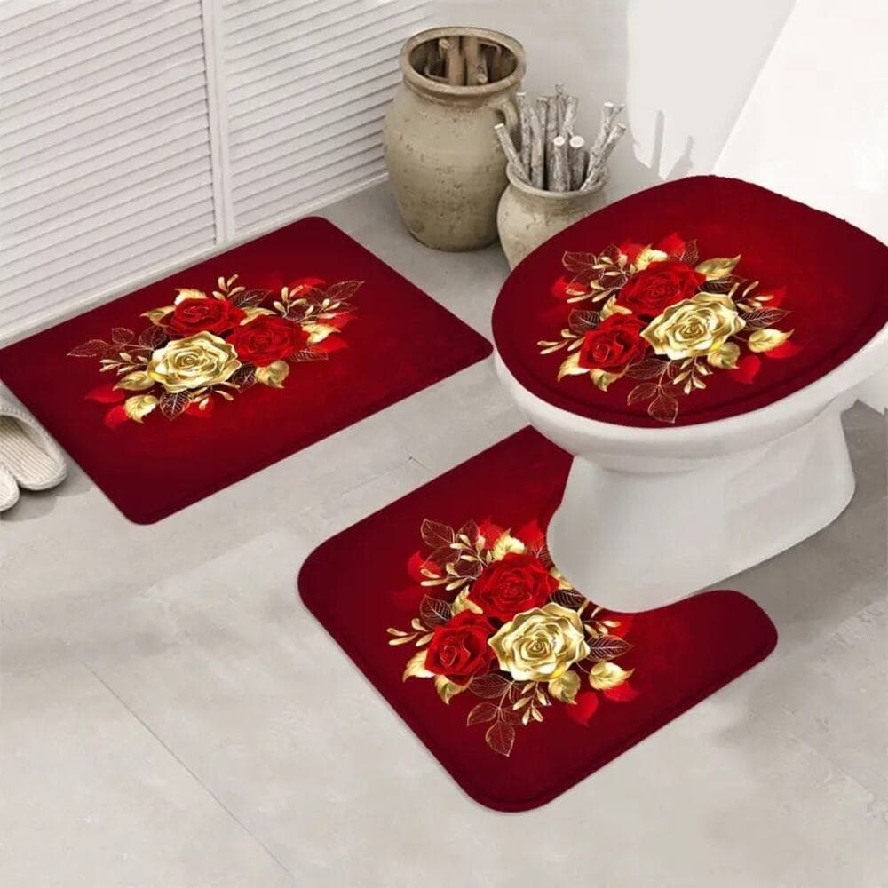 4pc Red Gift Bathroom Set