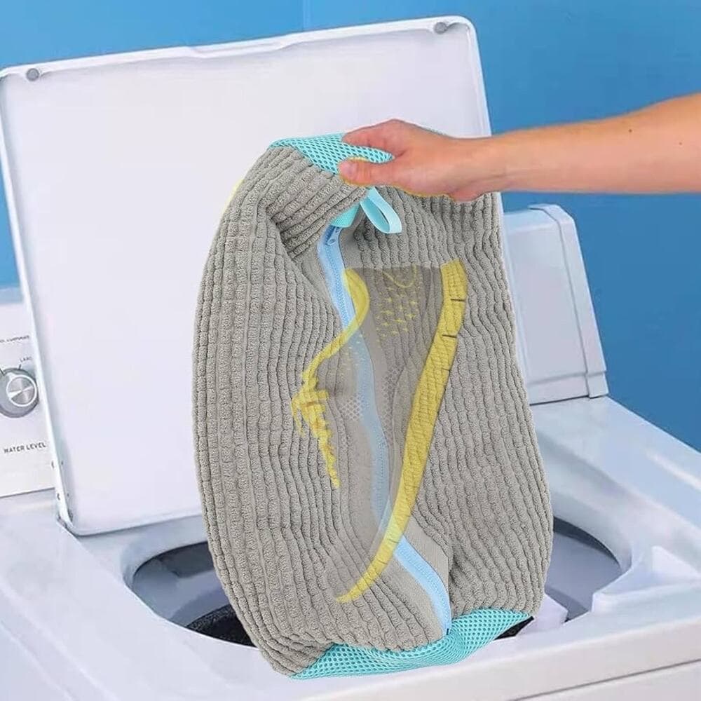 Shoe Washing Machine Bag, Reusable Shoes Laundry Bags with Zipper, (Gray)
