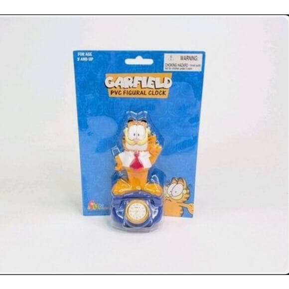 Vintage Fun Toys Garfield 4.5" PVC Figural Clock Phone Shirt &Tie - NEW! - Thumbnail 6