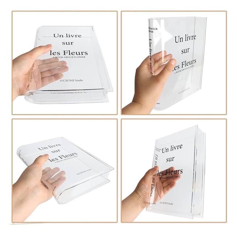 Vases Clear Book Vase Acrylic Artistic Cultural Flavor Decorative Book - Thumbnail 6