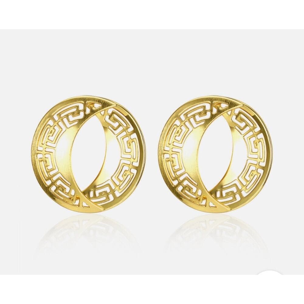 Yellow Gold Plated Earrings Chandelier Latch Back Clasp L622 - Thumbnail 8