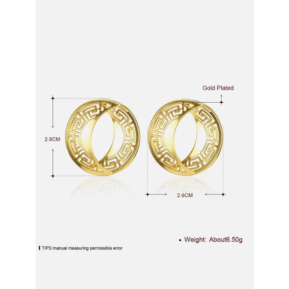 Yellow Gold Plated Earrings Chandelier Latch Back Clasp L622