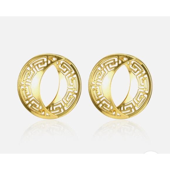 Yellow Gold Plated Earrings Chandelier Latch Back Clasp L622 - Thumbnail 9