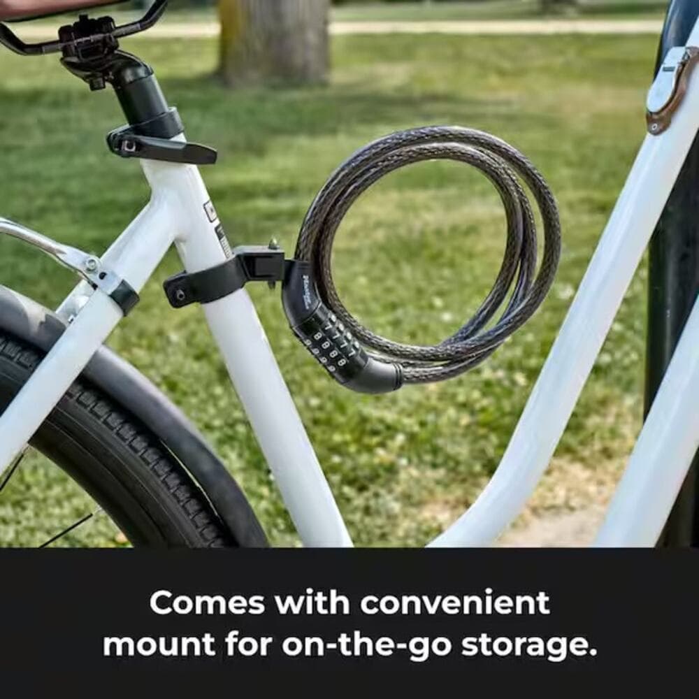Bike Lock Cable with Combination, Resettable, 5 ft. Long - Thumbnail 5