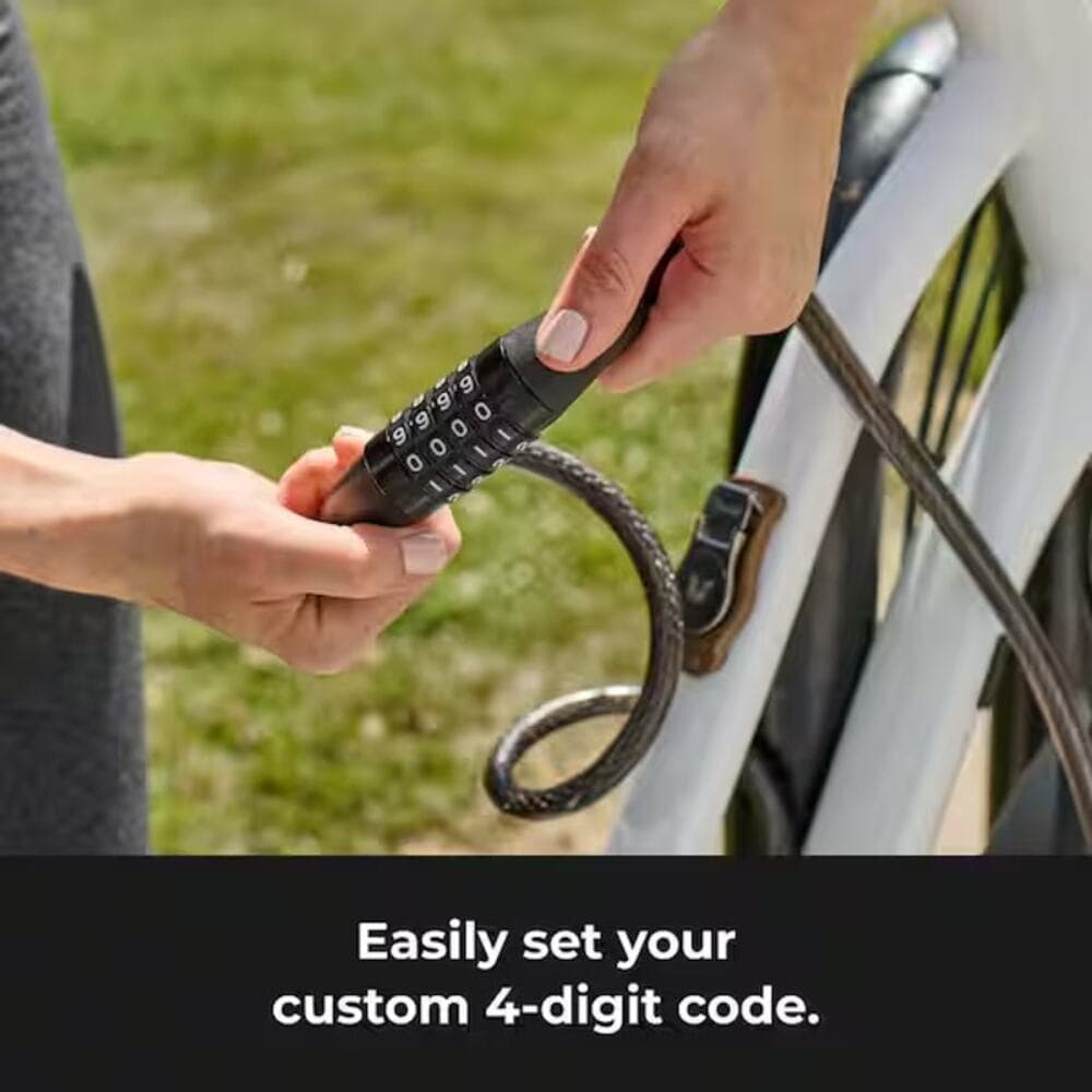 Bike Lock Cable with Combination, Resettable, 5 ft. Long - Thumbnail 4