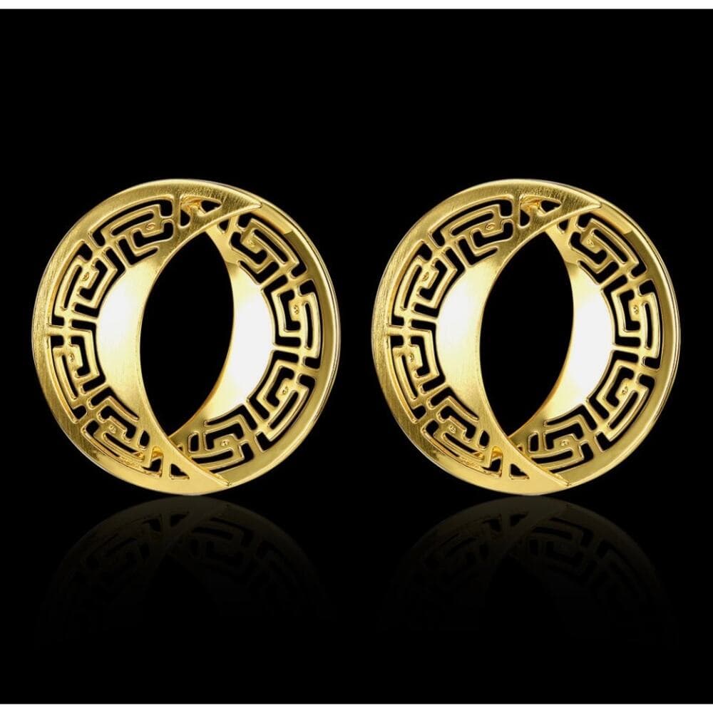 Yellow Gold Plated Earrings Chandelier Latch Back Clasp L622 - Thumbnail 6