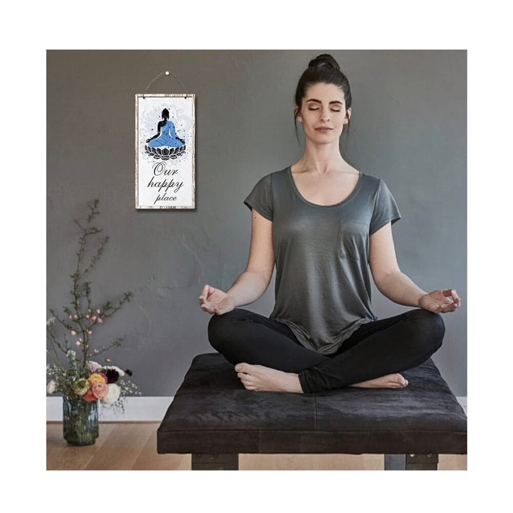 Buddha Figure Wooden Signs, Hanging Signs Plaques Buddhist Decor wood wall art - Thumbnail 6