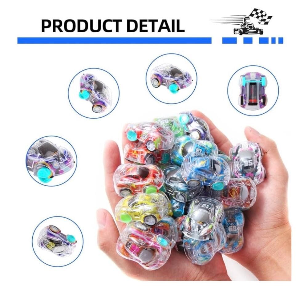 50 Pcs Mini Pull Back Cars Set, Pull Back Racing Vehicles for Kids Toddlers - Thumbnail 2