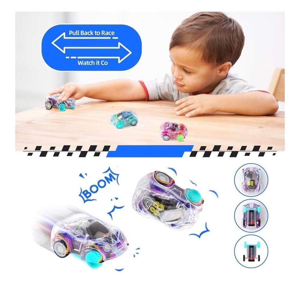 50 Pcs Mini Pull Back Cars Set, Pull Back Racing Vehicles for Kids Toddlers - Thumbnail 3
