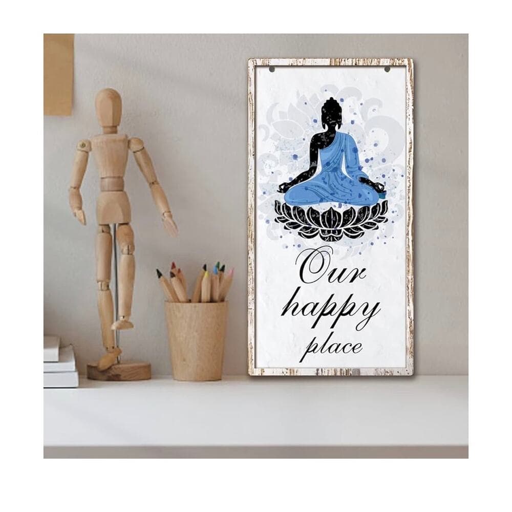 Buddha Figure Wooden Signs, Hanging Signs Plaques Buddhist Decor wood wall art - Thumbnail 5