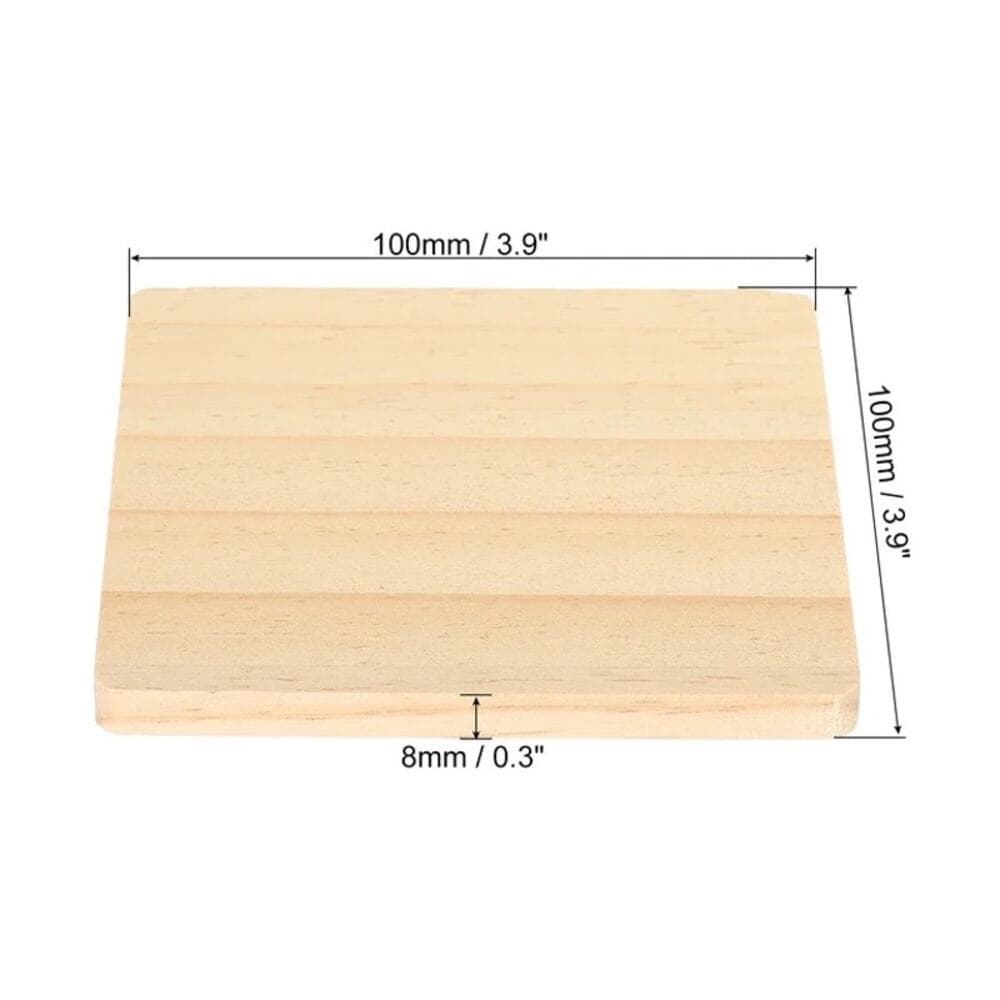 Uxcell 100x100mm Unfinished Wooden Coasters, 9 Pack Square Wood Coasters