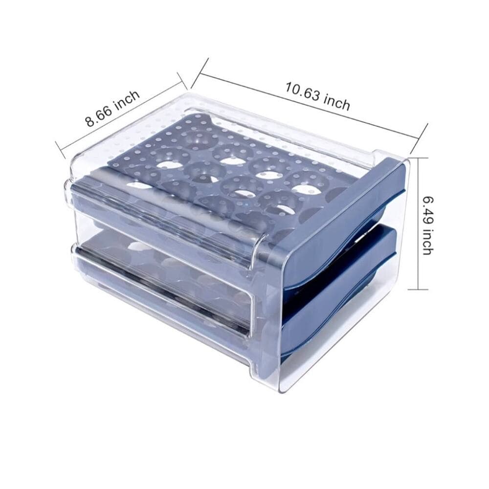 Kitchen Plastic Egg Holder Egg Storage Container for Refrigerator 2Layer Drawer