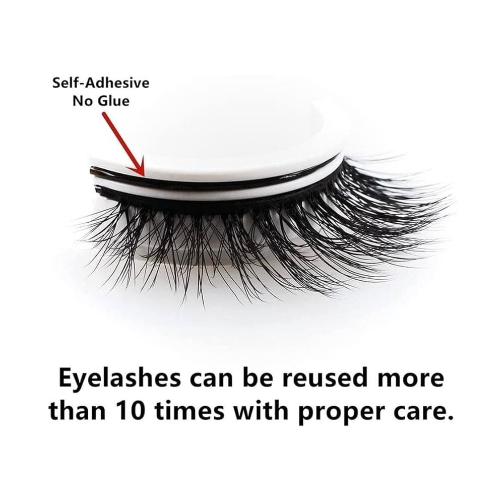 Reusable Adhesive Eyelashes, 2pair Beauty Self Adhesive Lashes, Beauty Lust