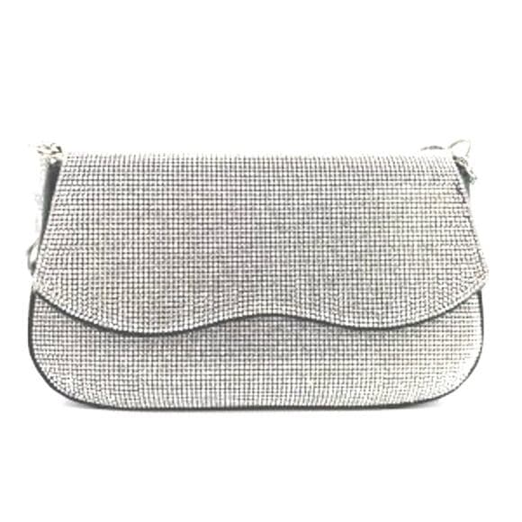 Women’s purse with silver rhinestones all over it 8” X 6” - Thumbnail 7