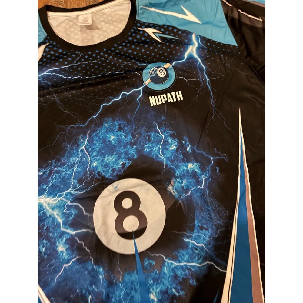 8 Ball Jersey Size Large Black & Baby Blue - Thumbnail 2