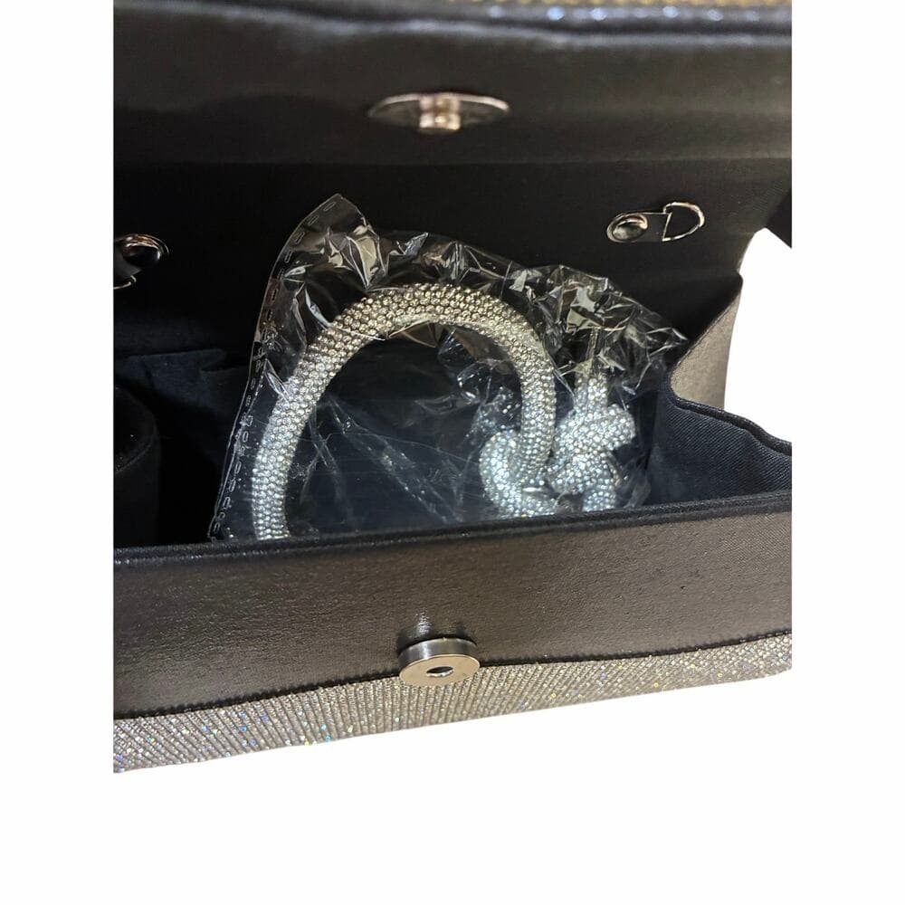 Women’s purse with silver rhinestones all over it 8” X 6” - Thumbnail 4
