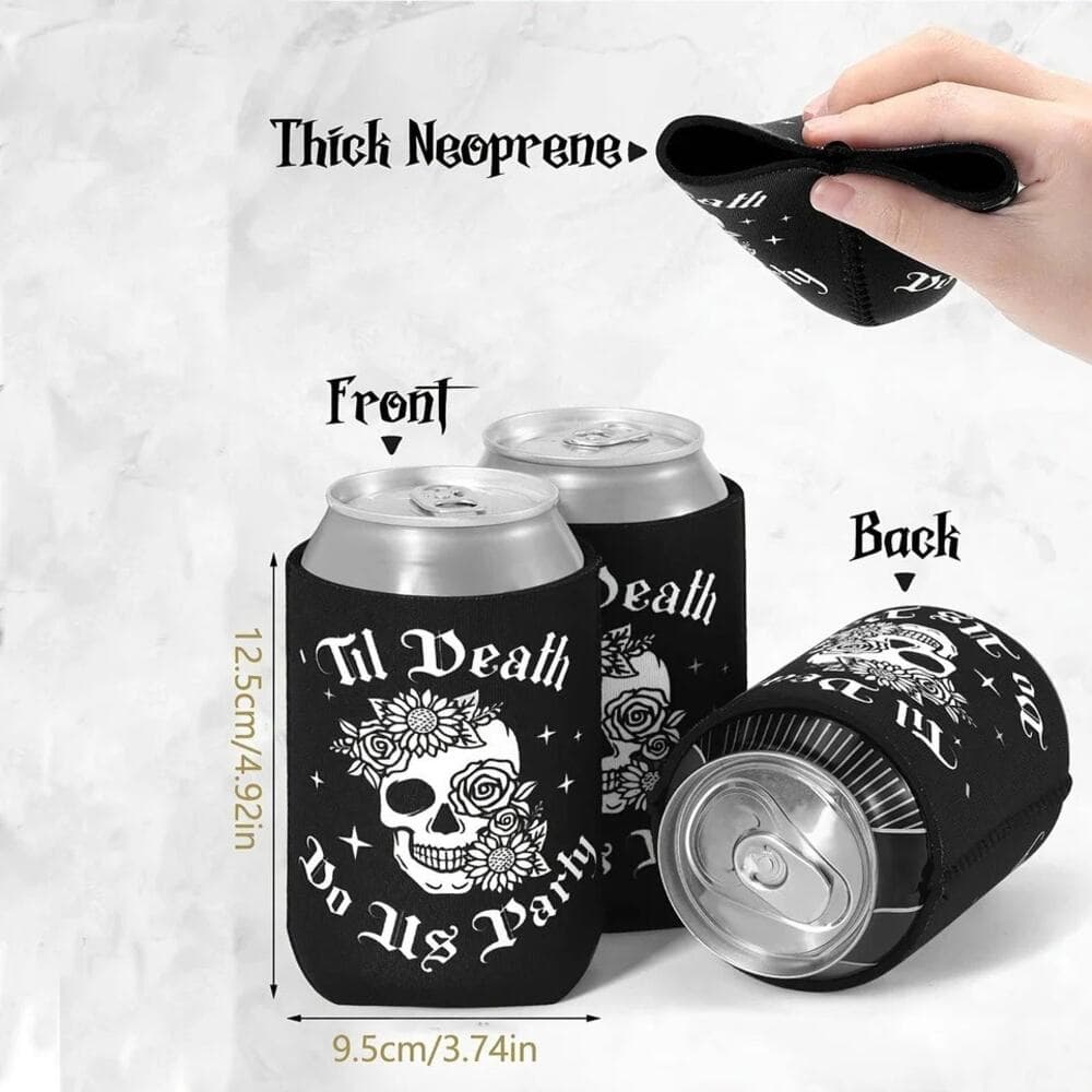 Gothic Halloween Bride or Die Bachelorette Cup Sleeves 6 Pack - Thumbnail 3