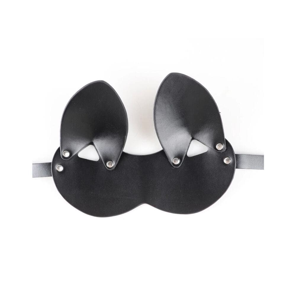 Women Faux Leather Cat Ears mask Sexy Roleplay Halloween Party Masks Blindfold - Thumbnail 2