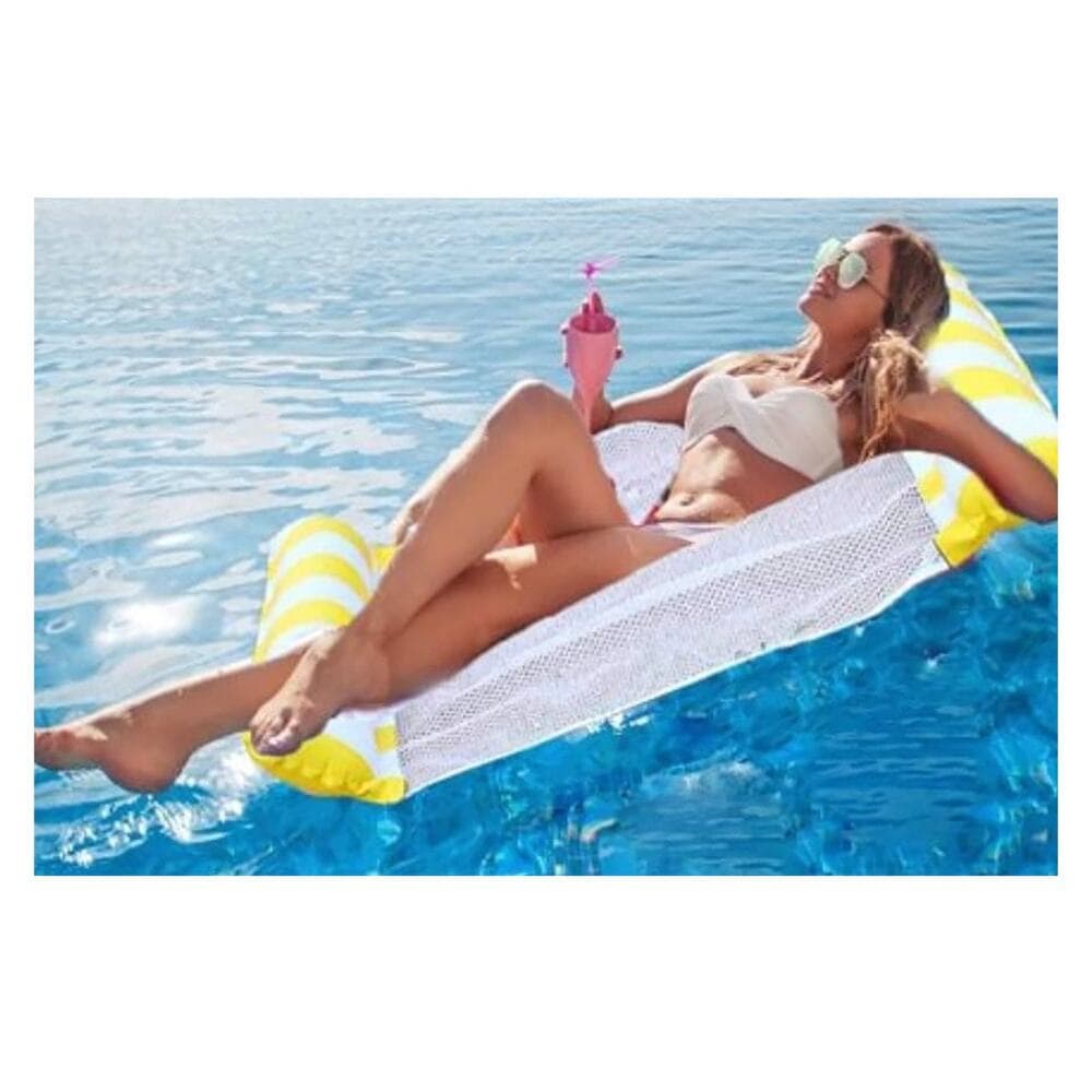 Inflatable Floating Bed Striped Floating Row Water Recreation Inflatable Lounge - Thumbnail 4
