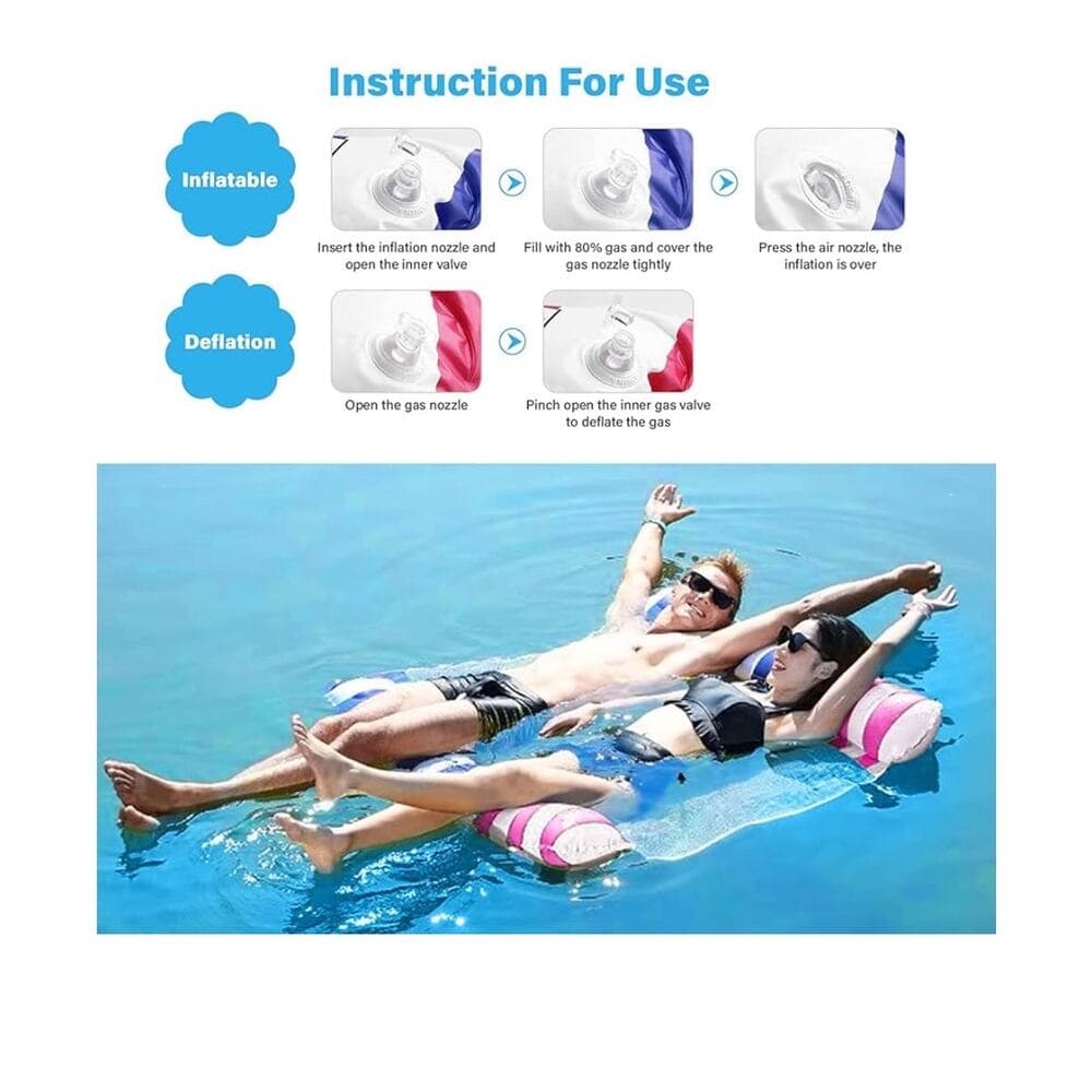 2 Pack Pool Float Water Hammock,Inflatable hammock Swimming Pool Float - Thumbnail 2