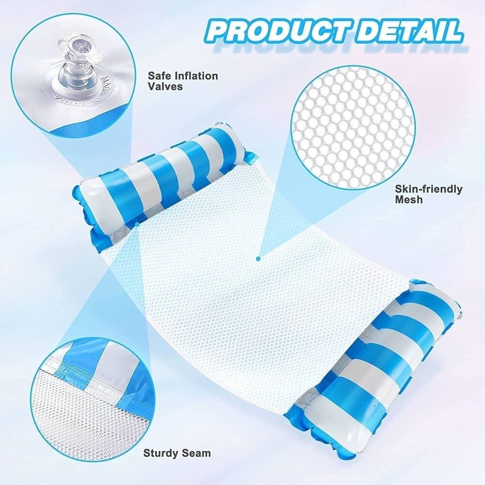 2 Pack Pool Float Water Hammock,Inflatable hammock Swimming Pool Float - Thumbnail 5