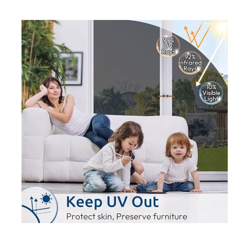 rabbitgoo One Way Window Privacy Film, Window Tint for Home