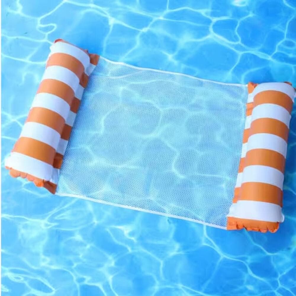 Orange Inflatable Pool Float & Water Hammock