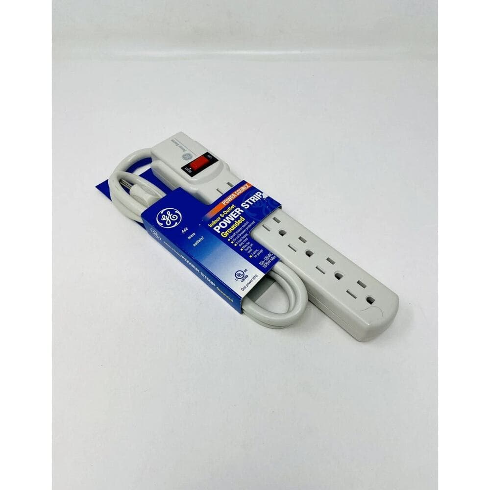 GE 6-Outlet Grounded Power Strip with 3-foot Cord 57244 New