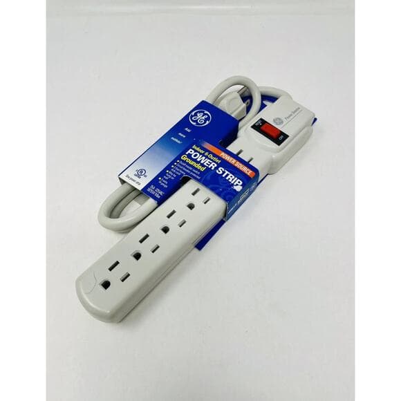 GE 6-Outlet Grounded Power Strip with 3-foot Cord 57244 New - Thumbnail 5
