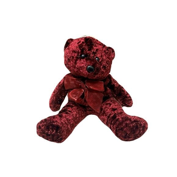 Burgundy 7 inch teddy bear - Thumbnail 7
