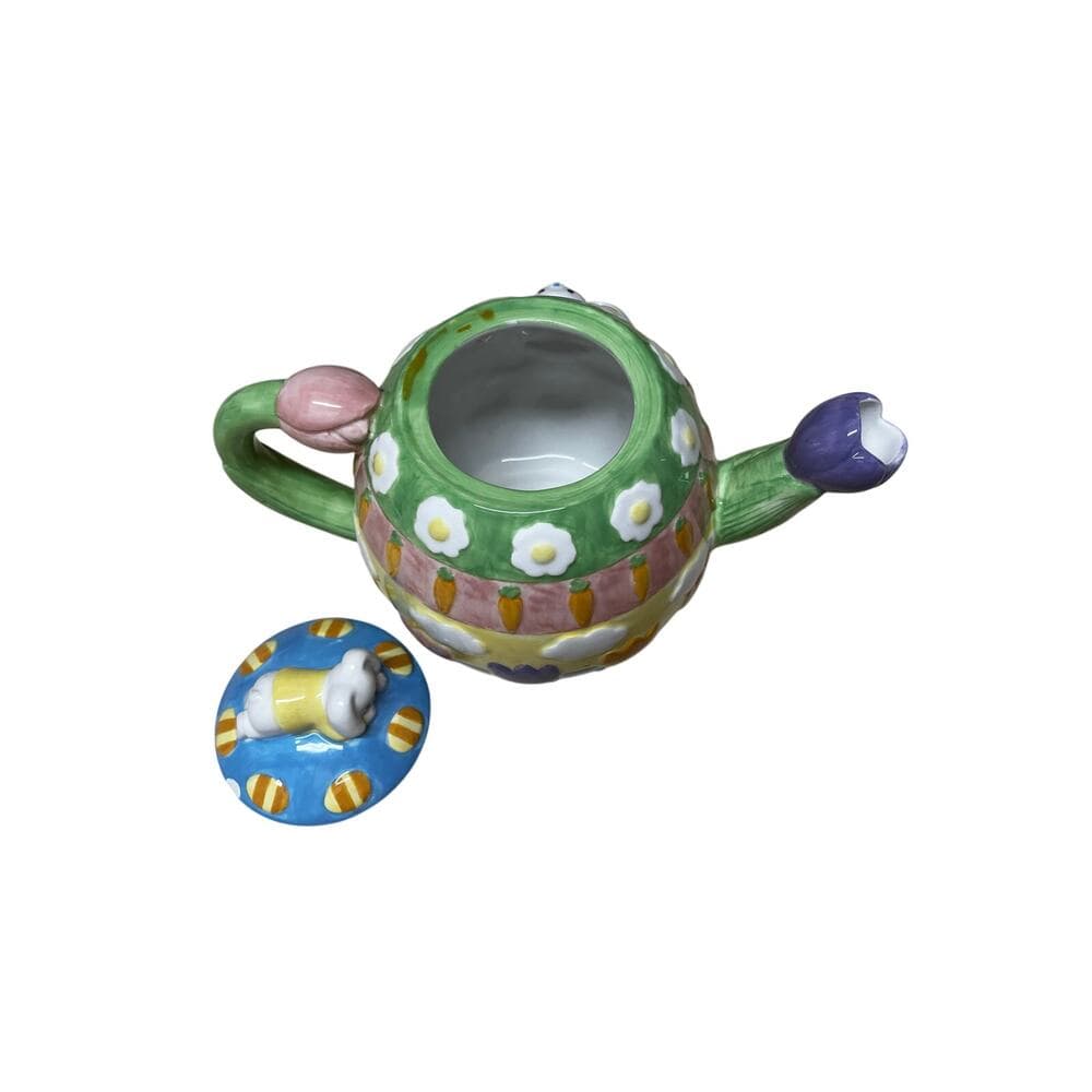Cooks Club Springtime Tea Pot - Springtime Colors & Flowers & Bunnies