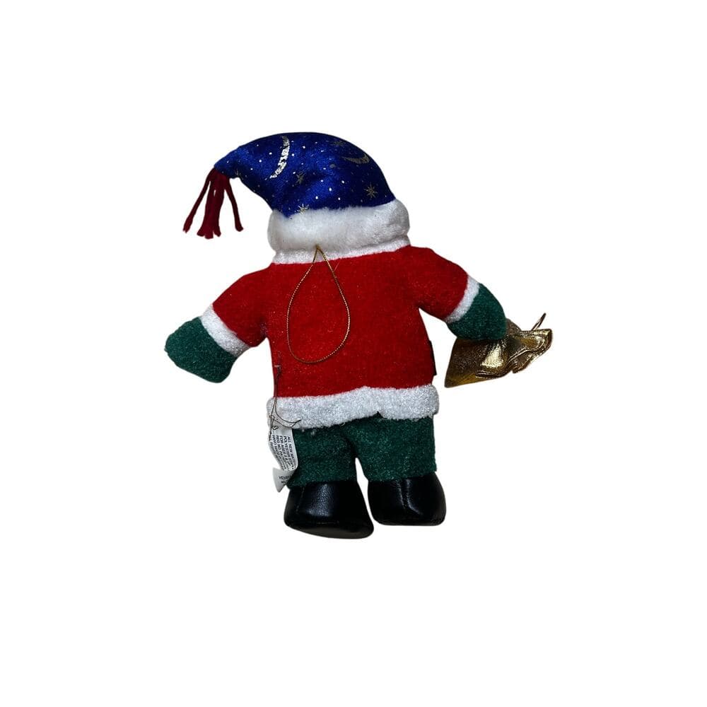 Santa Claus 8” Stuff Animals With Blue Hat - Thumbnail 2