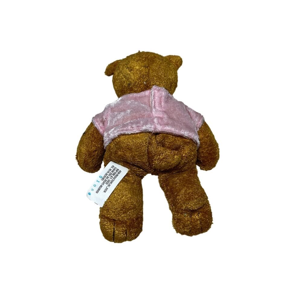 Avon BEAN BAG TEDDY BEAR W/ PINK BREAST CANCER SHIRT 7" STUFFED ANIMAL Toy
