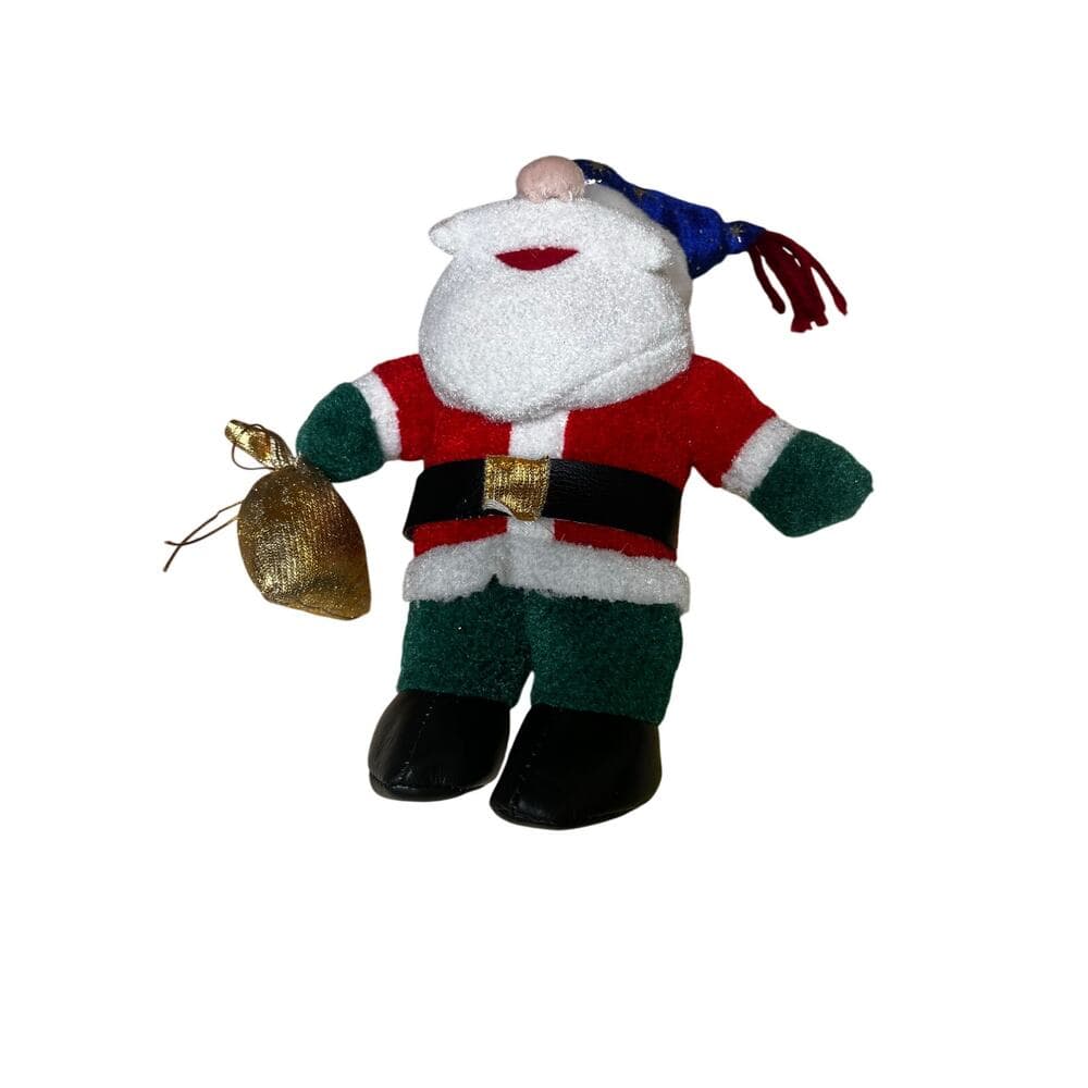 Santa Claus 8” Stuff Animals With Blue Hat - Thumbnail 3