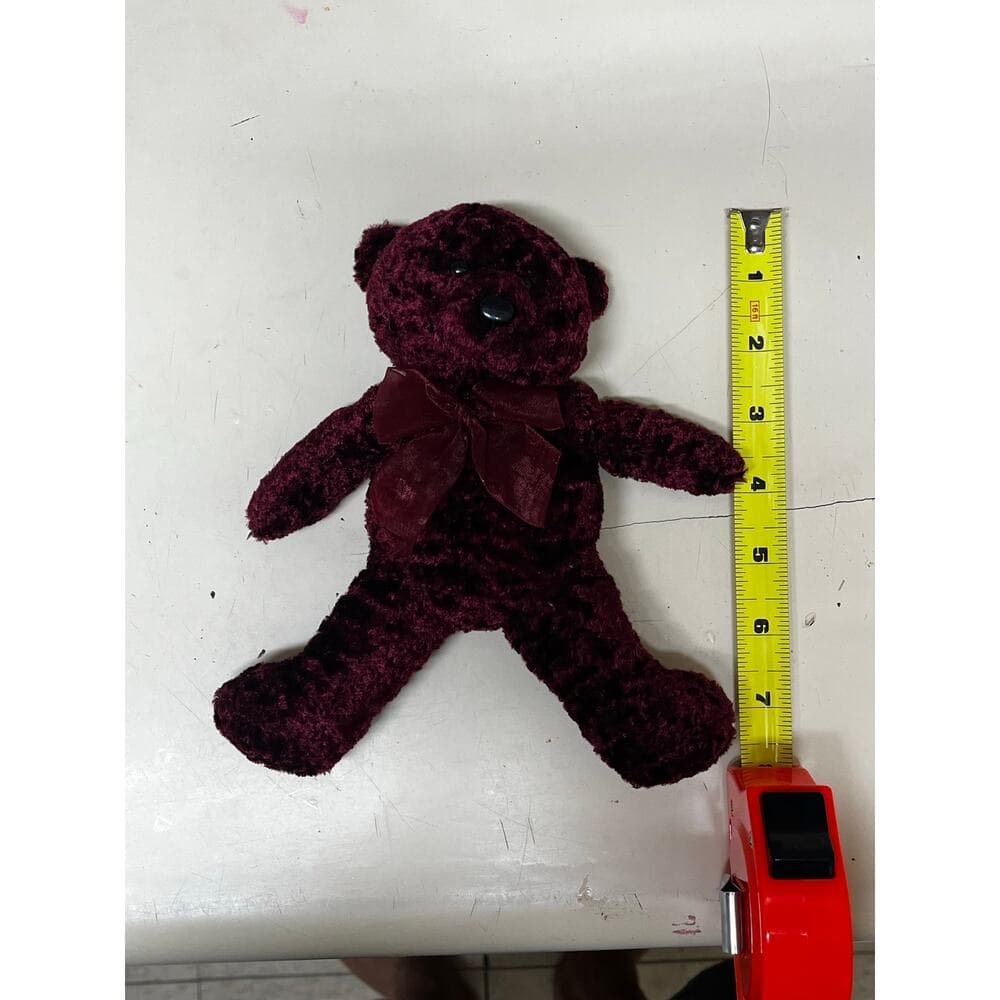 Burgundy 7 inch teddy bear - Thumbnail 3
