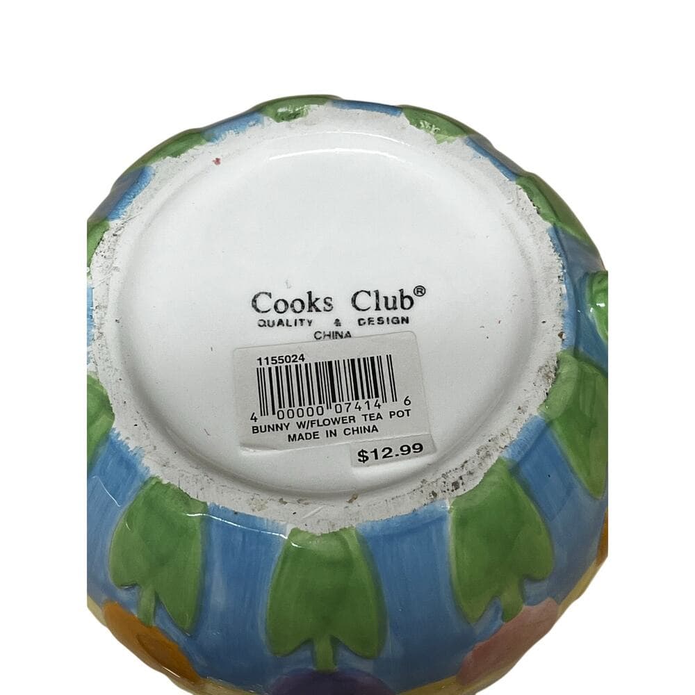 Cooks Club Springtime Tea Pot - Springtime Colors & Flowers & Bunnies - Thumbnail 3