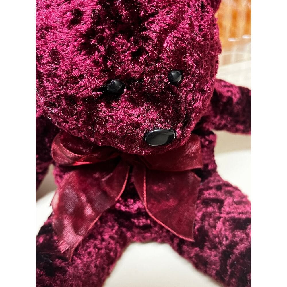 Burgundy 7 inch teddy bear - Thumbnail 2