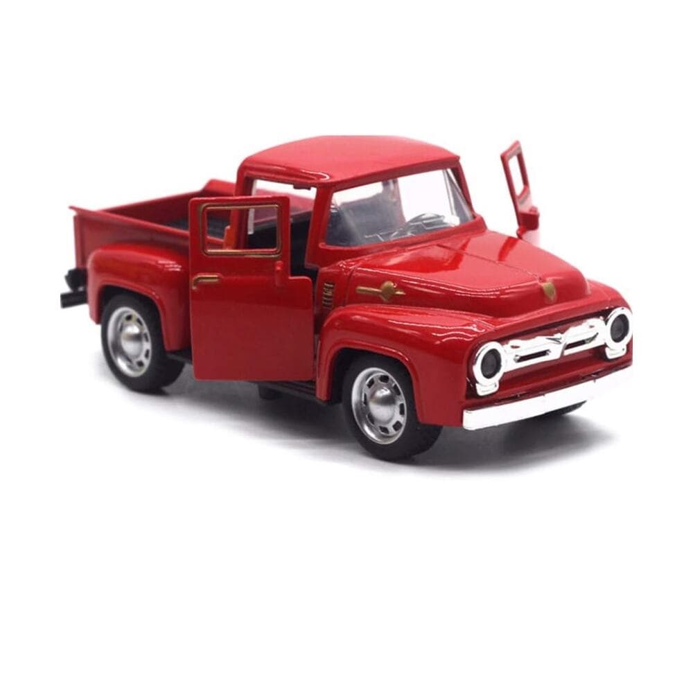 Vintage Red Truck Toys,Christmas Red Trucks Decorations Metal Pickup Toy - Thumbnail 6