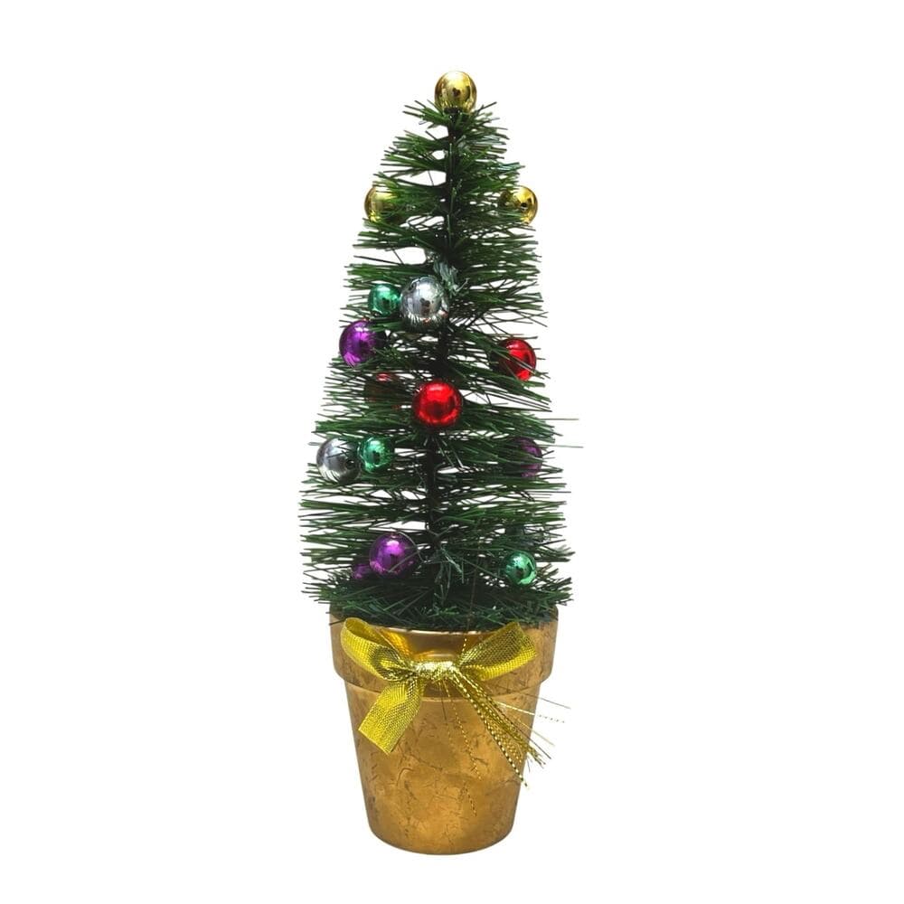 vintage-style green bottle brush 10” Christmas tree - Thumbnail 4
