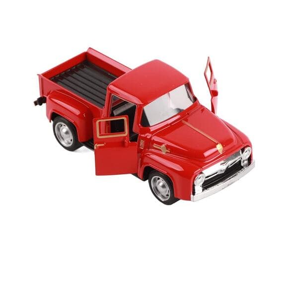 Vintage Red Truck Toys,Christmas Red Trucks Decorations Metal Pickup Toy - Thumbnail 12