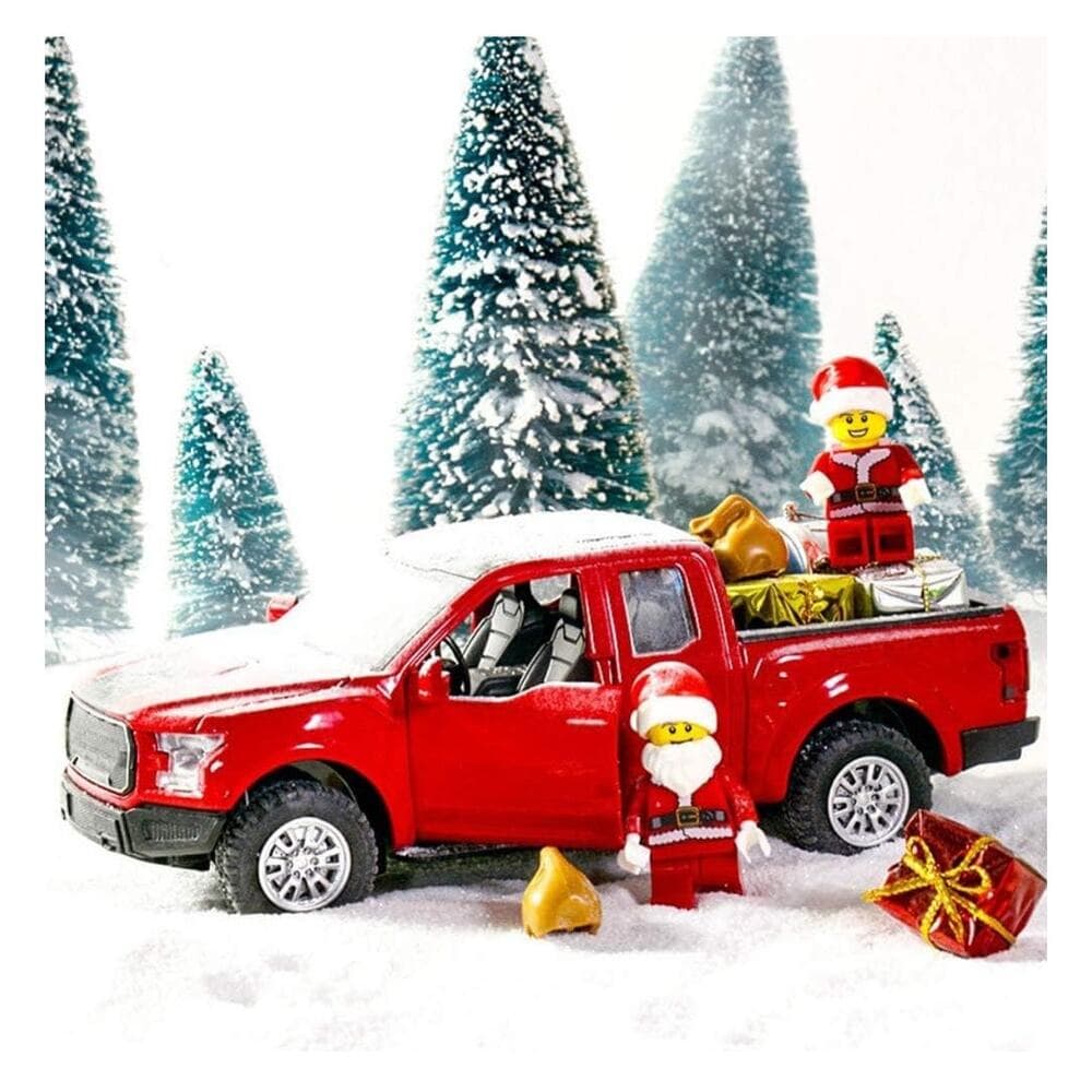 Vintage Red Truck Toys,Christmas Red Trucks Decorations Metal Pickup Toy