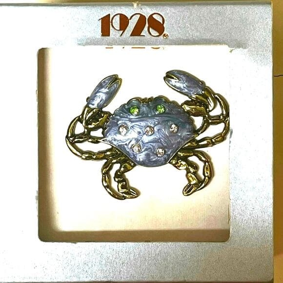 Blue Crab Brooch Pin Rhinestone 52x28mm - Thumbnail 6